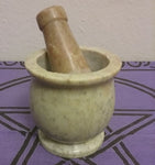 SOAPSTONE MORTAR AND PESTLE