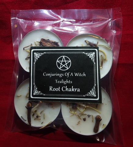 ROOT CHAKRA TEALIGHT SPELL CANDLES