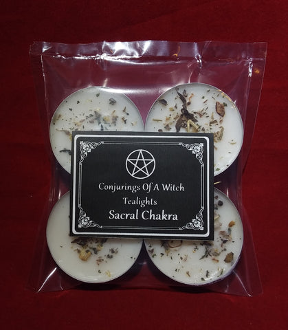 SACRAL CHAKRA TEALIGHT SPELL CANDLES
